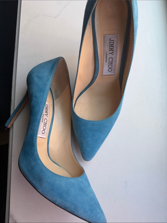 Jimmy Choo Shoes - Jimmy Choo Blue Suede Romy Pump